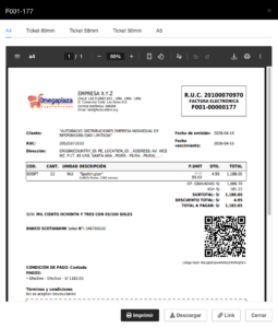 Vista previa de comprobantes sunat peru